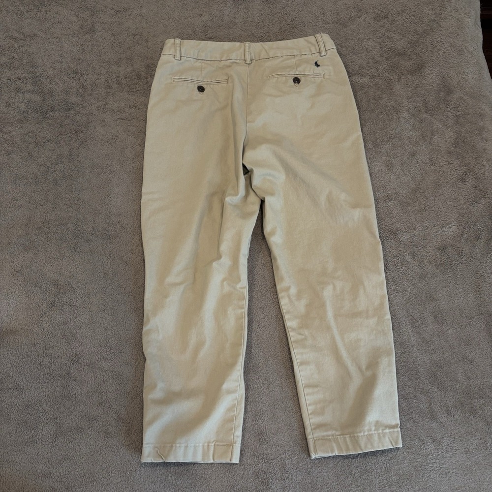 Polo Ralph Lauren Kids Beige Chino Uniform Pants Size 16‎ Classic Blue Pony Logo - Picture 2 of 10